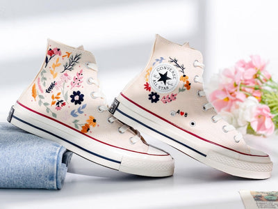 Ghost Embroidered Converse Shoes