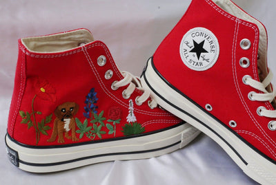 Puppy Wildflower Converse Embroidery