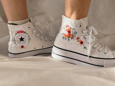 Rose Bouquet Converse Embroidery