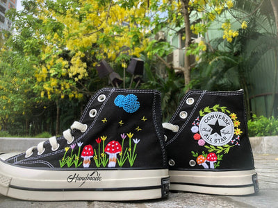 Mushroom Wreath Converse Embroidery