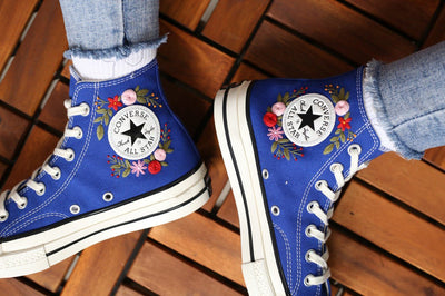 Wildflower Daisy Converse Embroidery