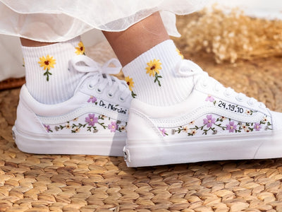 Purple Wildflowers Converse Embroidery