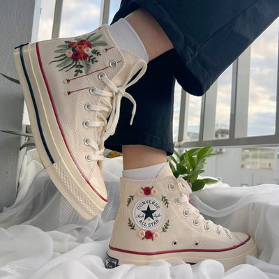 Autumn Rose Bouquet Converse Embroidery
