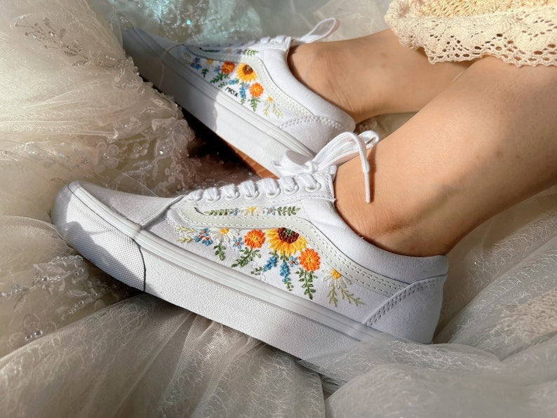 Sunflower Garden Converse Embroidery