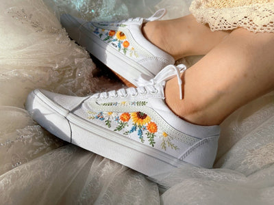 Sunflower Garden Converse Embroidery