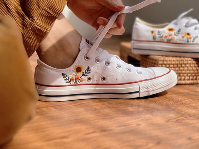 Sunflower Garden Converse Embroidery