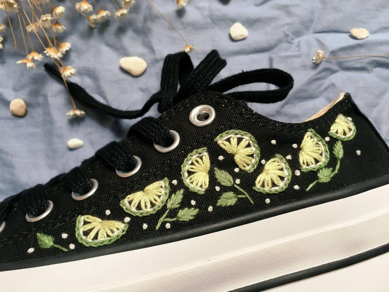 Lime Slice Converse Embroidery