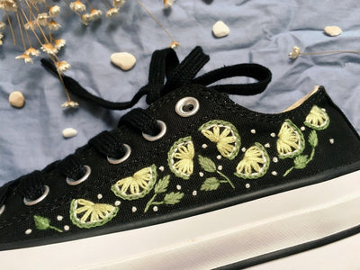 Lime Slice Converse Embroidery