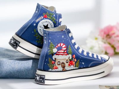 Christmas Embroidered Converse Shoes