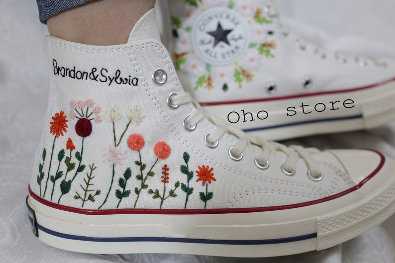 Wildflower Date Converse Embroidery