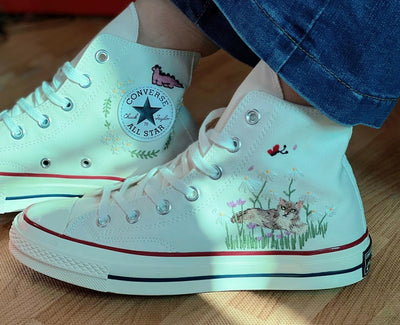 Cat & Mushroom Converse Embroidery