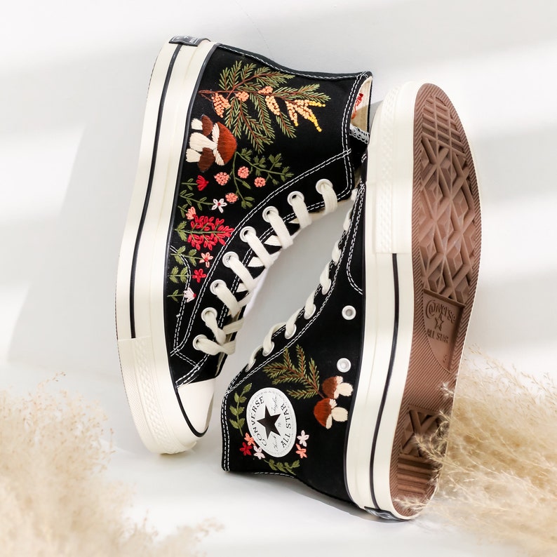 Mushroom Embroidered Converse High Top