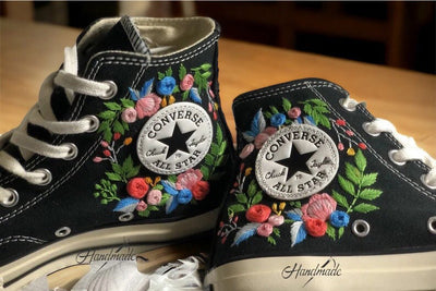 Rose Wreath Converse Embroidery