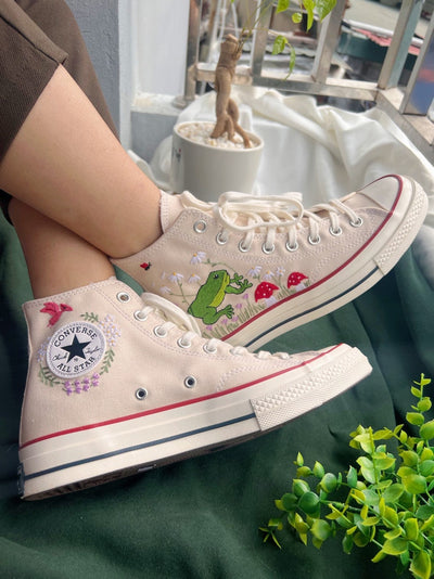 Frog Mushroom Converse Embroidery
