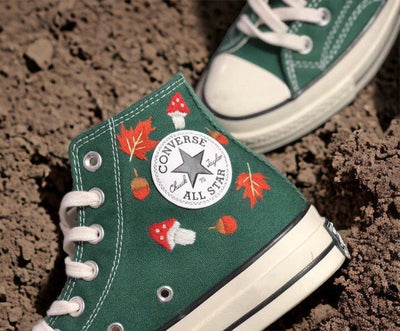 Squirrel Mushroom Converse Embroidery