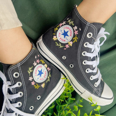 Pastel Wildflowers Converse Embroidery