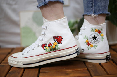 Frog Mushroom Converse Embroidery