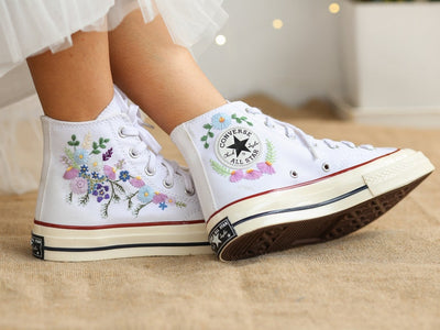 Pastel Wildflower Converse Embroidery