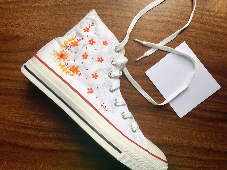 Orange Blossom Scatter Converse Embroidery