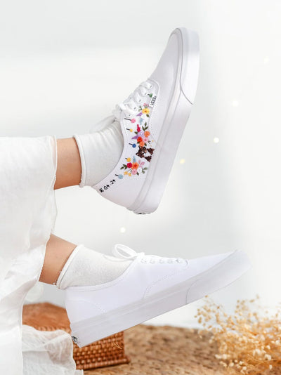 Cat Wildflower Converse Embroidery