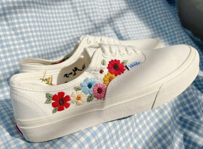 Personalized Wildflower Converse Embroidery