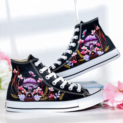 Mushrooms Embroidered Converse Shoes