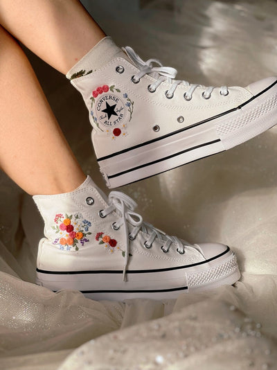 Rose Bouquet Converse Embroidery