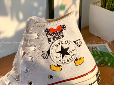 Embroidered Sneakers Basket Of Pumpkins And Sunflowers