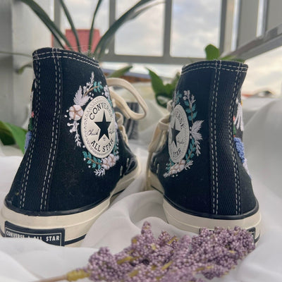 Reindeer and Floral Converse Embroidery