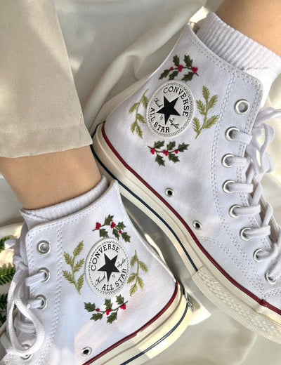 Converse Embroidered Sweet Orange Flower Garden