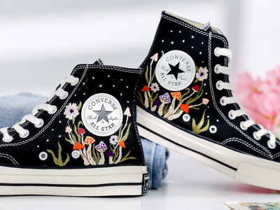 Garden Embroidered Converse Shoes