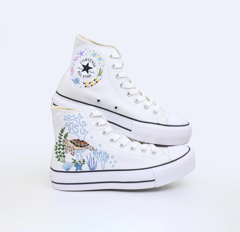 Sea Turtle Reef Converse Embroidery