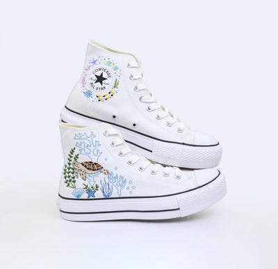 Sea Turtle Reef Converse Embroidery