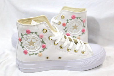 Rose Bouquet Converse Embroidery