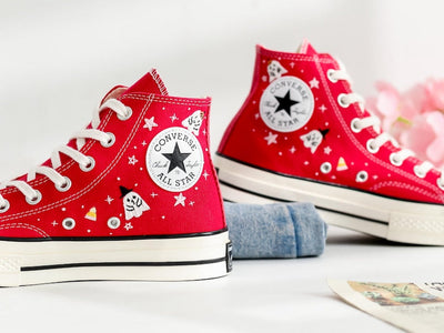 Ghost Embroidered Converse Shoes