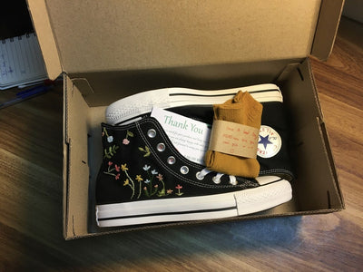 Colorful Wildflower Converse Embroidery