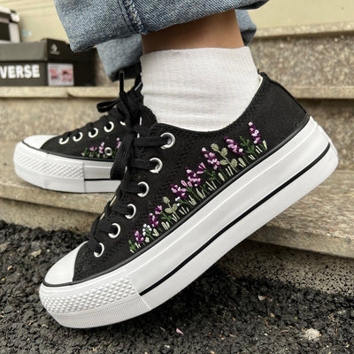 Lavender Meadow Converse Embroidery