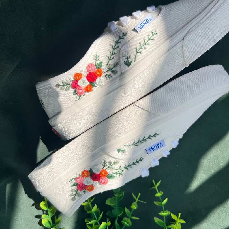 Rose Cluster Converse Embroidery