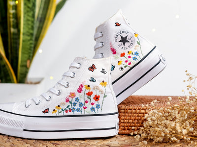 Butterfly Meadow Converse Embroidery