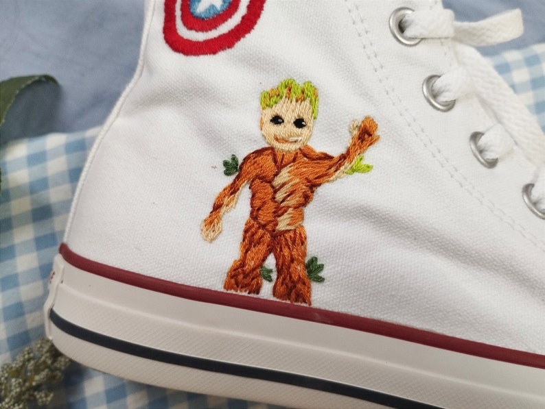 Groot & Infinity Gauntlet Converse Embroidery