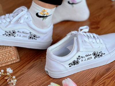 Black Rose Wedding Converse Embroidery