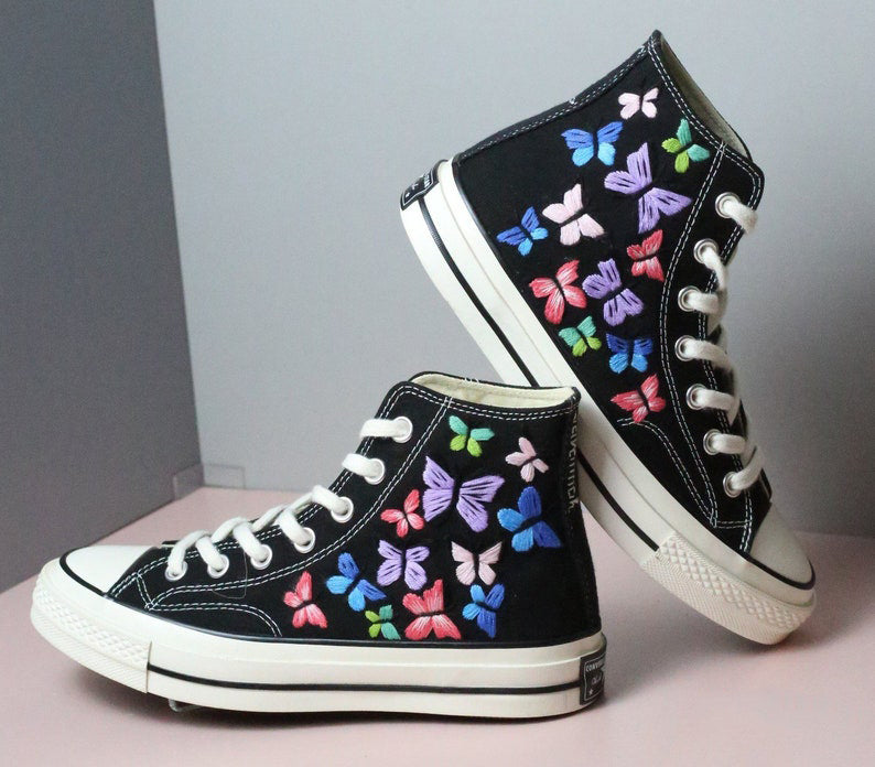 Butterfly Garden Converse Embroidery