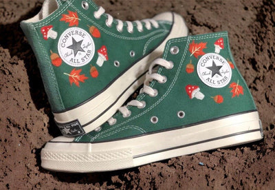 Squirrel Mushroom Converse Embroidery