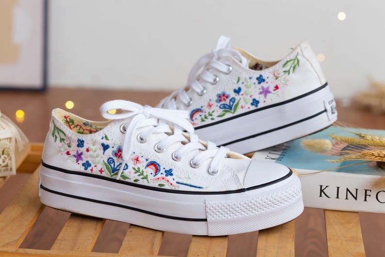 Butterfly Garden Converse Embroidery
