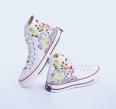 Wildflower Bouquet Converse Embroidery