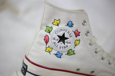 Colorful Leaves Converse Embroidery