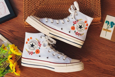 Orange Bloom Converse Embroidery