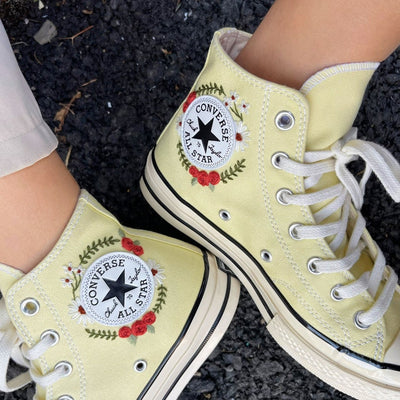 Wolf & Red Rose Converse Embroidery