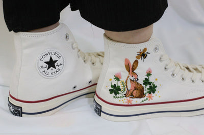 Rabbit Clover Converse Embroidery