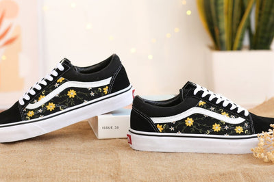 Yellow Daisy Converse Embroidery